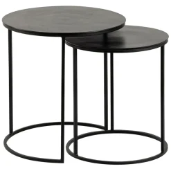 Tables d'appoint gigogne (x2) en fer noir - Felia