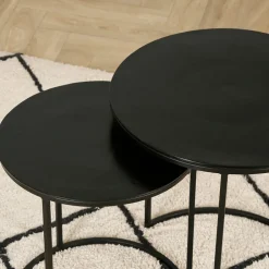 Tables d'appoint gigogne (x2) en fer noir - Felia