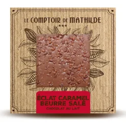 Tablette chocolat au lait éclat caramel et beurre sale - 80g
