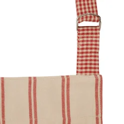 Tablier campagne rouge en coton