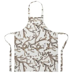 Tablier en coton blanc et marron - Estran