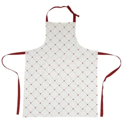 Tablier en coton petits cœurs rouge et blanc