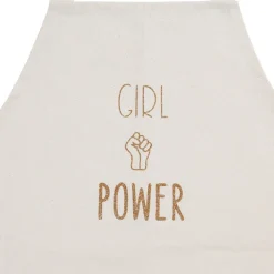 Tablier girl power écru