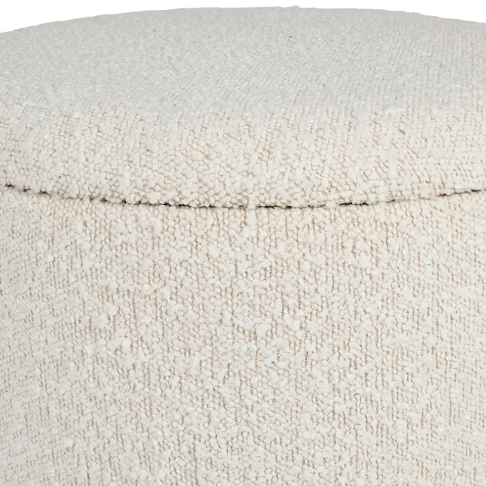 Tabouret coffre en tissu et pin blanc - Alpinia