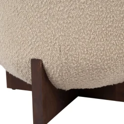 Tabouret coffre en tissu et pin beige - Alpinia