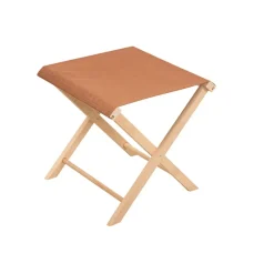 Tabouret d'extérieur pliant en bois et coton terracotta h42cm - Colors