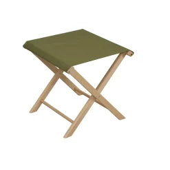 Tabouret d'extérieur pliant en bois et coton vert h42cm - Colors
