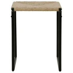 Tabouret en jute naturel et fer noir - madeira