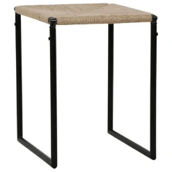 Tabouret en jute naturel et fer noir - madeira