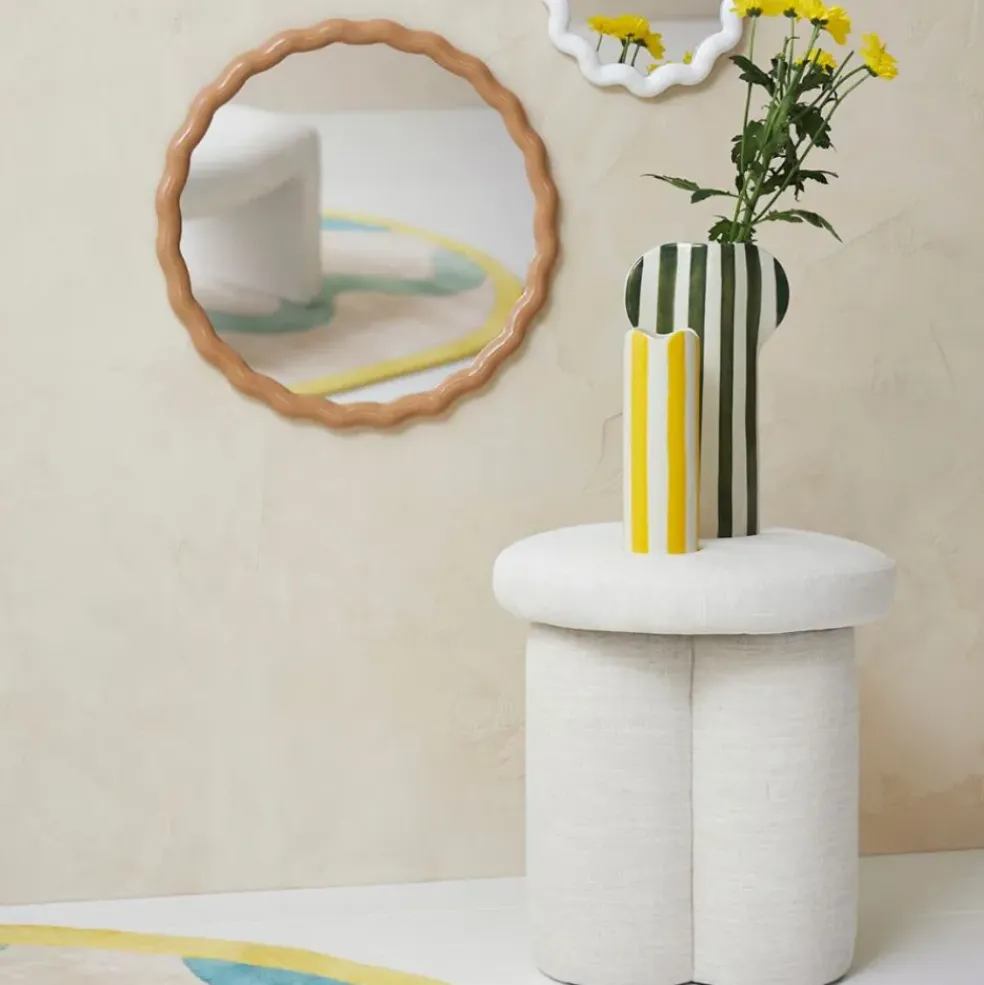 Tabouret en lin écru - Minimal
