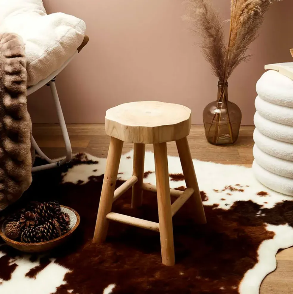 Tabouret en paulownia naturel h40cm - harald