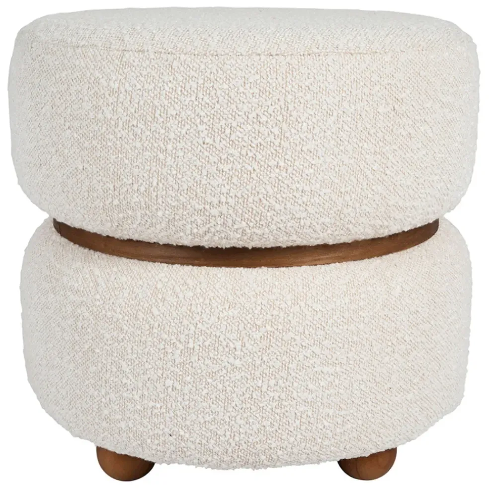 Tabouret en tissu et pin blanc - Alpinia