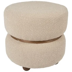 Tabouret en tissu et pin beige - Alpinia