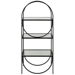 Étagère 3 niveaux en verre et fer noir h120cm - Lernet