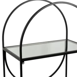 Étagère 3 niveaux en verre et fer noir h120cm - Lernet