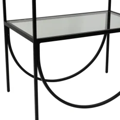 Étagère 3 niveaux en verre et fer noir h120cm - Lernet
