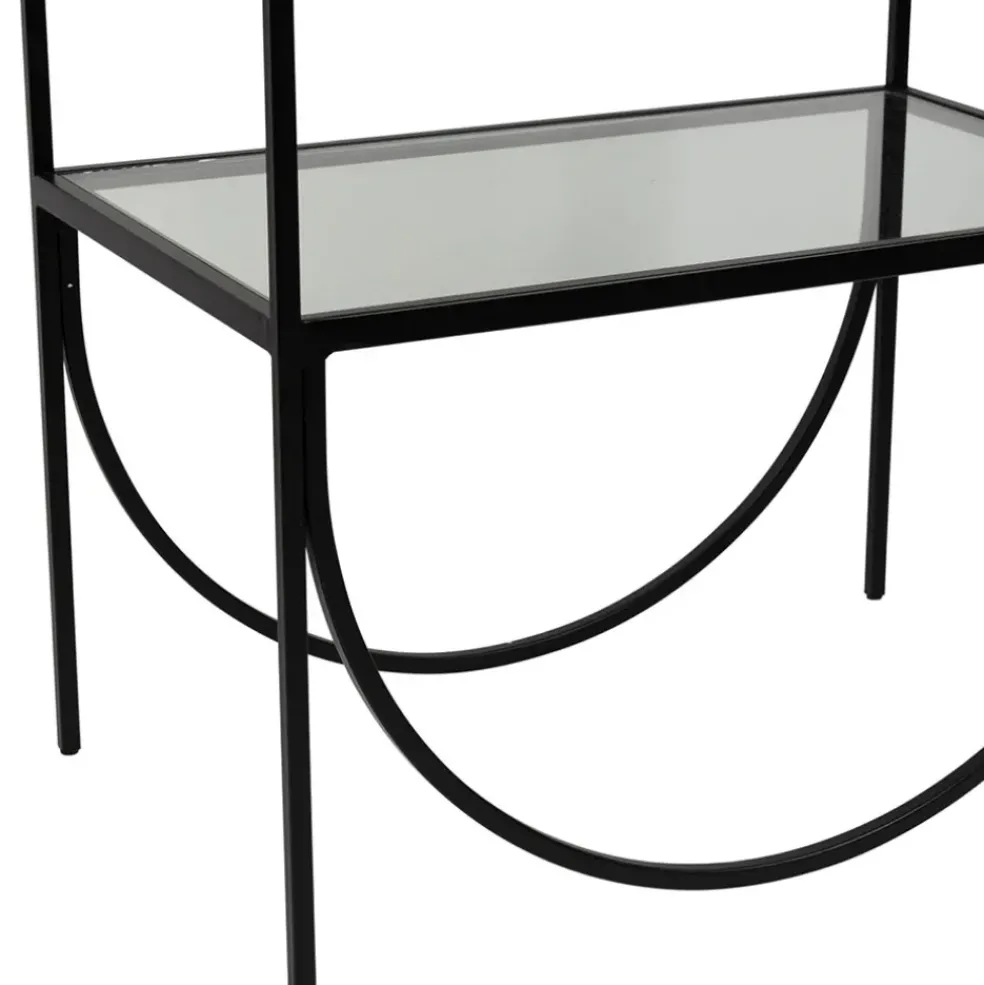 Étagère 3 niveaux en verre et fer noir h120cm - Lernet