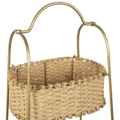 Étagère 3 paniers en jute et fer doré h104cm - Réserve
