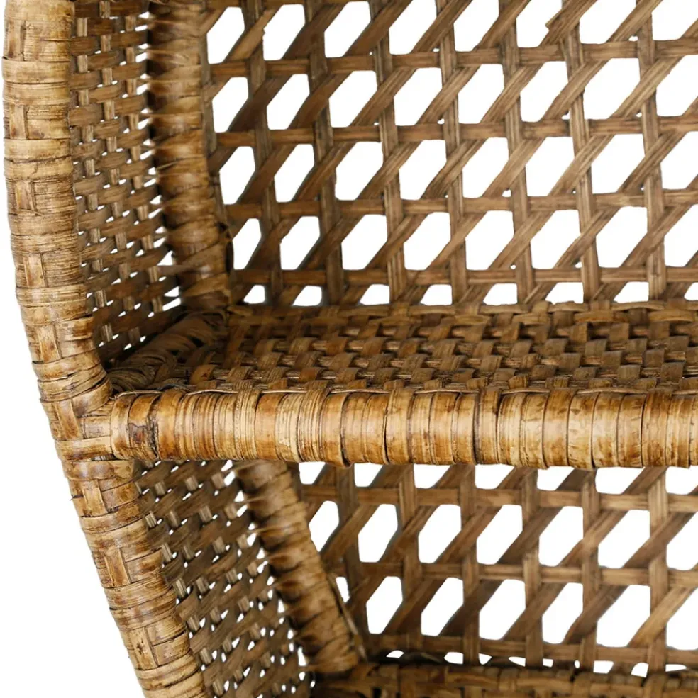 Étagère murale 3 niveaux en rotin brun h41cm - Ednna