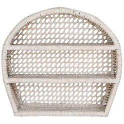 Étagère murale 3 niveaux en rotin blanchi h41cm - Ednna
