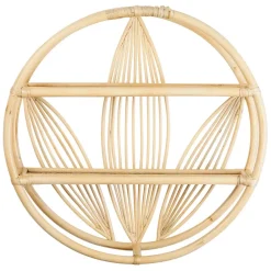 Étagère murale 2 niveaux en rotin naturel d60cm - Gispsy