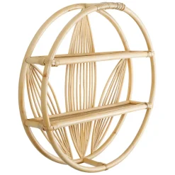 Étagère murale 2 niveaux en rotin naturel d60cm - Gispsy