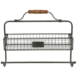 Étagère murale avec dévidoir en fer noir