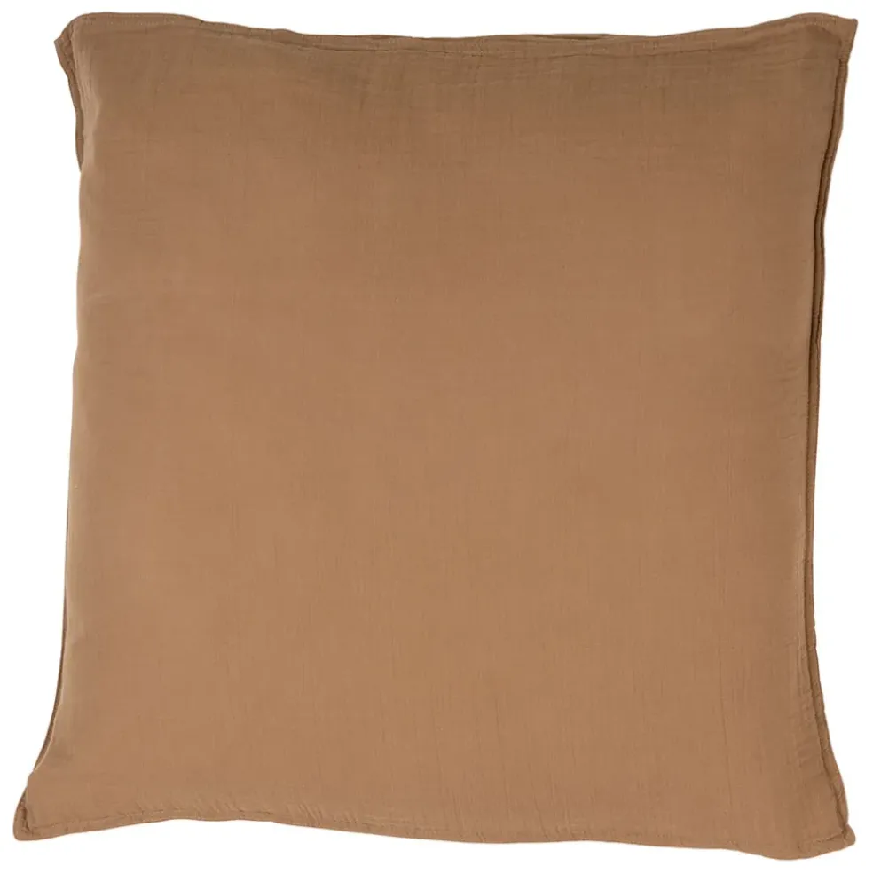 Taie d'oreiller dili tabac voile de coton 65x65cm