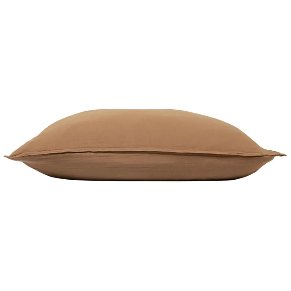 Taie d'oreiller dili tabac voile de coton 65x65cm