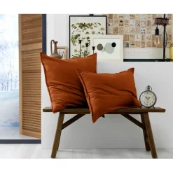Taie d'oreiller en flanelle tomette 50x70cm - Candice