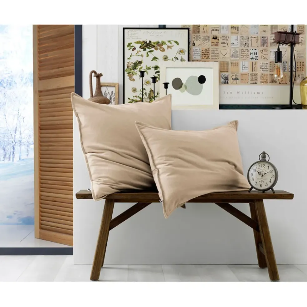 Taie d'oreiller en flanelle sable 50x70cm - Candice