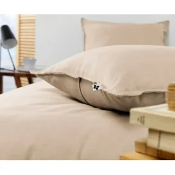 Taie d'oreiller en flanelle sable 50x70cm - Candice