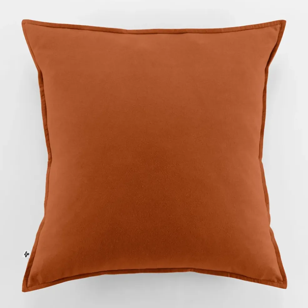 Taie d'oreiller en flanelle tomette 63x63cm - Candice