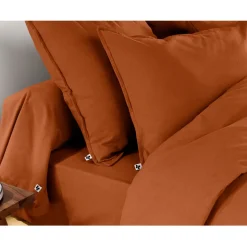 Taie d'oreiller en flanelle tomette 63x63cm - Candice