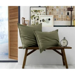 Taie d'oreiller en flanelle romarin 63x63cm - Candice