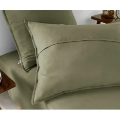 Taie d'oreiller en flanelle romarin 63x63cm - Candice