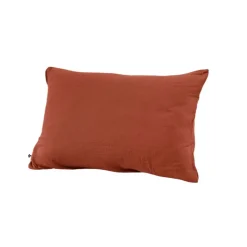 Taie d'oreiller en gaze de coton unie terracotta 50x70cm - Gaia