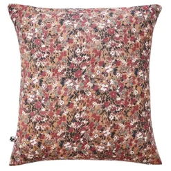 Taie d'oreiller en gaze de coton imprimée camel 60x60cm - Capucine