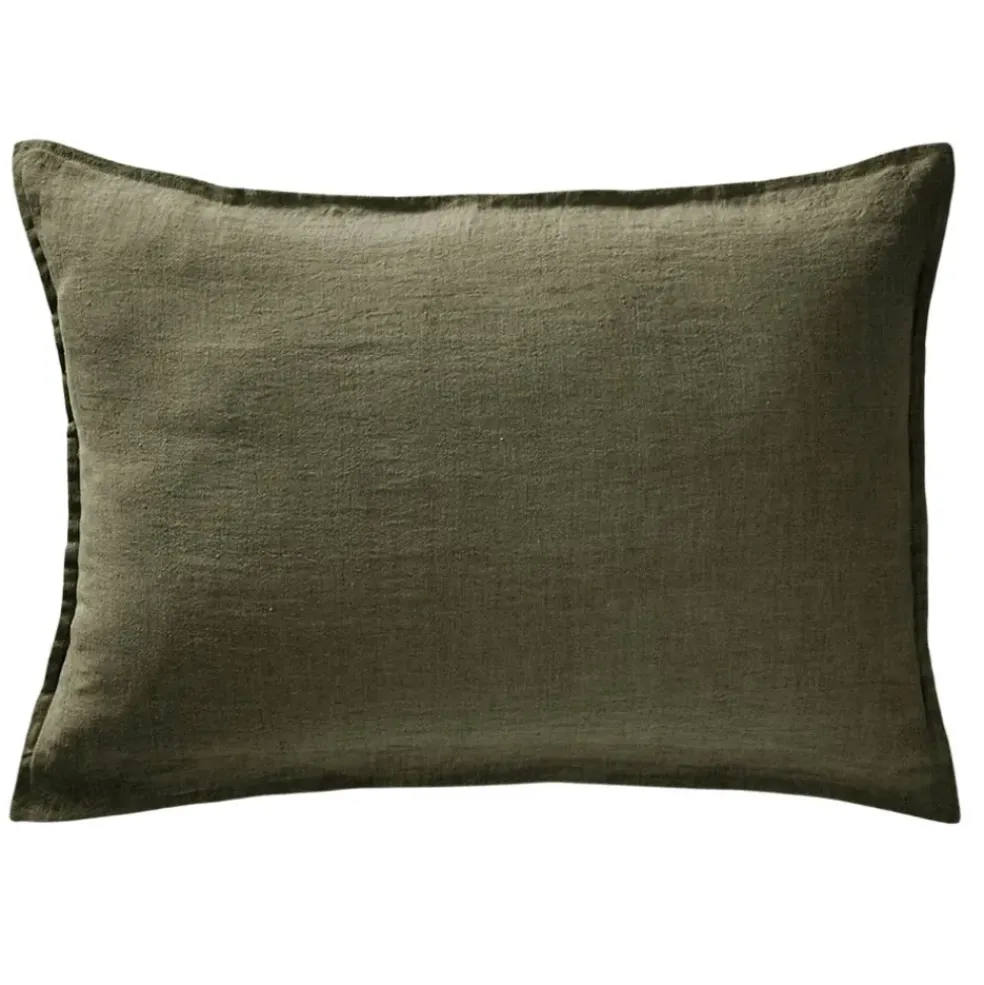 Taie d'oreiller en lin lavé thym 50x70cm - Soline