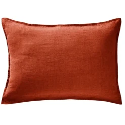 Taie d'oreiller en lin lavé paprika 50x70cm - Soline