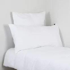 Taie d'oreiller viti blanc 65x65cm 100% lin lavé