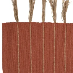 Tapis à franges en coton et jute terracotta 140x70cm - Kolore