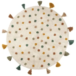 Tapis à pois tufté multicolore d100cm coton - sweet dream
