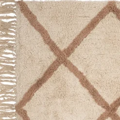 Tapis en coton blanc 230x160cm - Géométrique