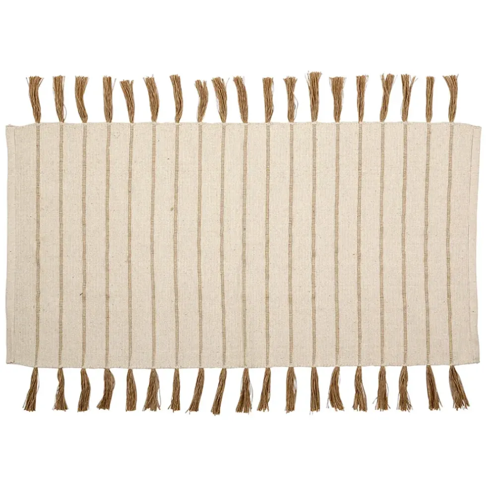 Tapis en coton et jute écru 140x70cm - Kolore