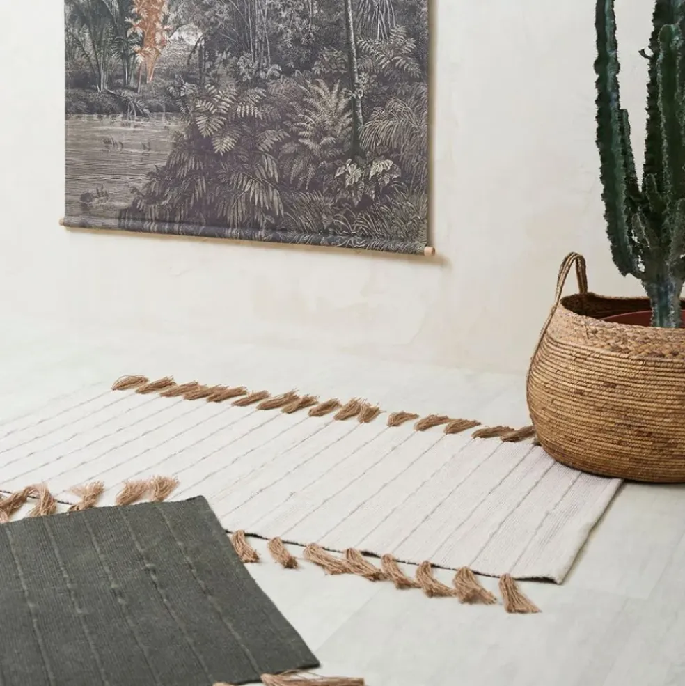 Tapis en coton et jute écru 140x70cm - Kolore