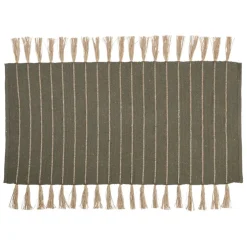 Tapis en coton et jute kaki 140x70cm - Kolore