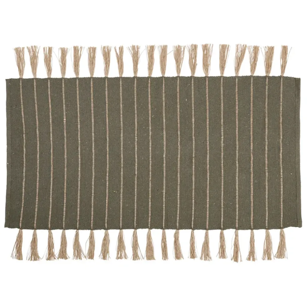 Tapis en coton et jute kaki 140x70cm - Kolore