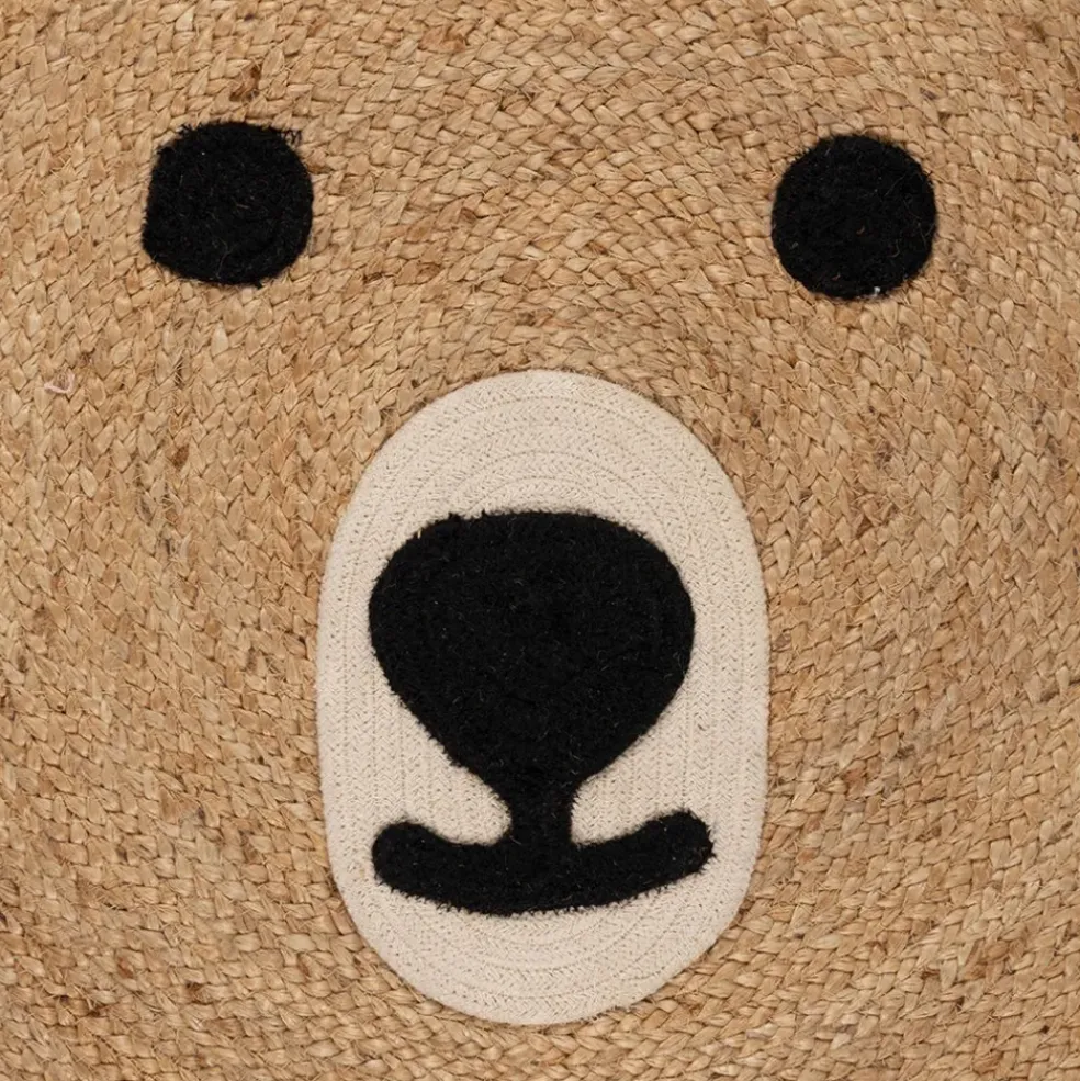 Tapis en jute et coton naturel ours 100x108cm - Sweetdream