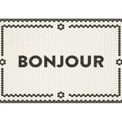 Tapis en vinyle bonjour 49.5x79cm
